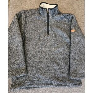 Orvis Mens Sherpa‎ Jacket L Gray Fleece Heavyweight Outdoor Winter Warm Shirt